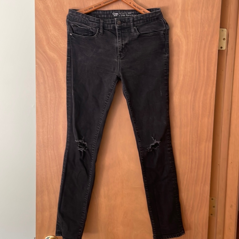 GAP black distressed jeans